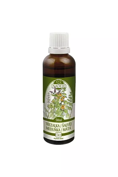 Třezalka, šalvěj, máta, meduňka - bylinná tinktura foto