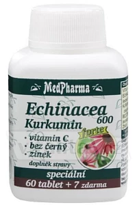 Echinacea 600 forte + kurkumin + vit. C + bez černý + zinek foto