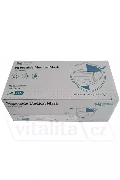 Ústenka rouška Disposable MEDICAL 3-vrstvá jednorázová photo