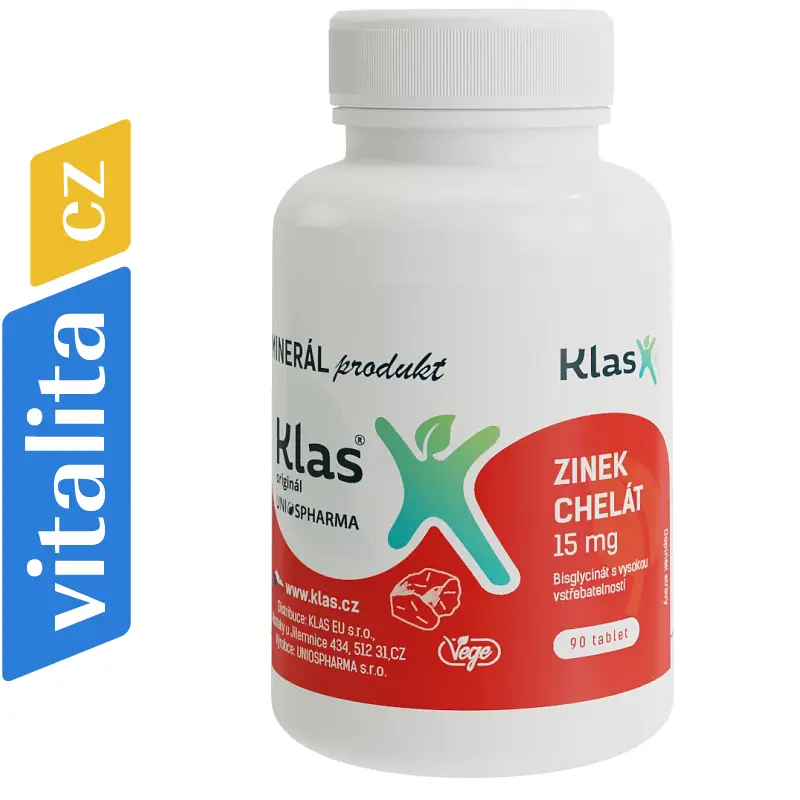 UNIOS Klas Zinek chelát 15mg tbl.90