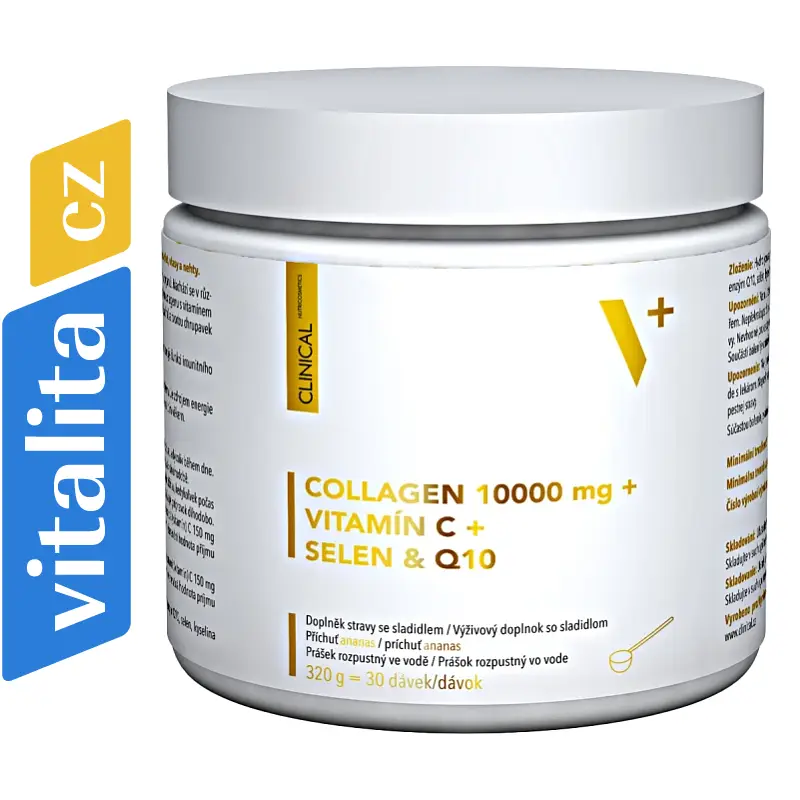 Clinical Collagen 10 000mg + vitamín C + selen & Q10, 320 g