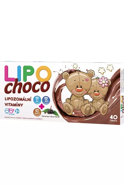 LIPOchoco lipozomální vitamíny C+D3+Zn 40 bears photo