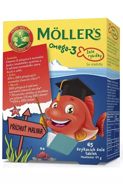 Mollers Omega 3 želé rybičky malina photo