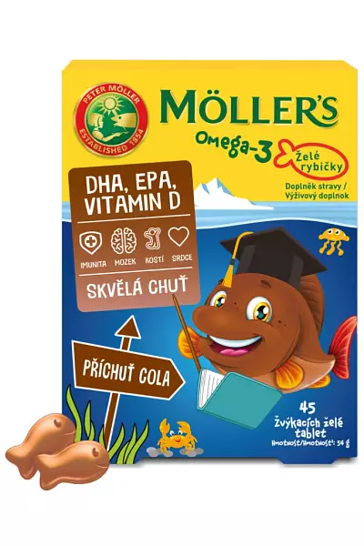 Mollers Omega 3 želé rybičky cola photo
