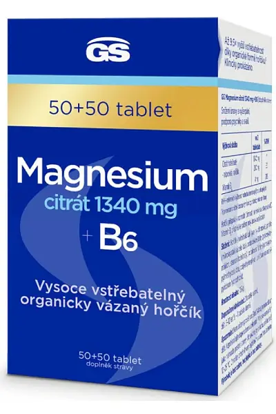 GS Magnesium citrát 1340 mg + B6 photo