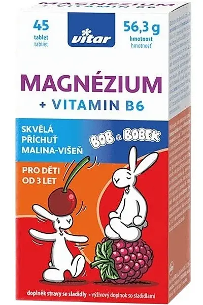 Vitar Kids Magnézium+B6 malina-višeň photo