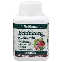 Echinacea 600 forte + kurkumin + vit. C + bez černý + zinek foto