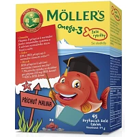 Mollers Omega 3 želé rybičky malina foto