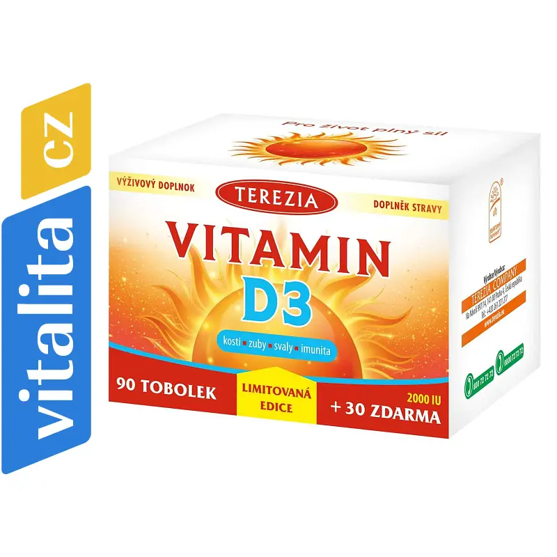TEREZIA Vitamin D3 2000 IU 90 + 30 tobolek + Limitovaná edice